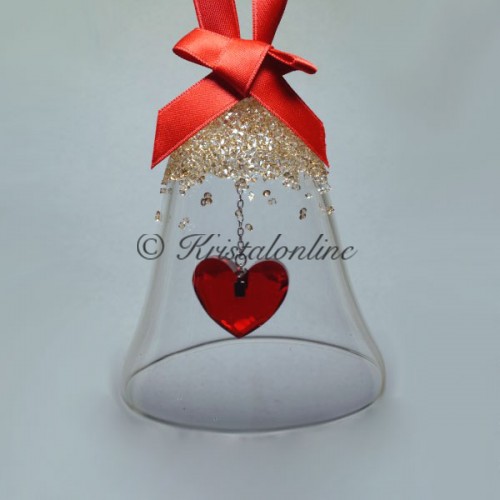 Swarovski Crystal | Silver Crystal | Christmas | Christmas Bell Ornament - Heart - GS | 5464881