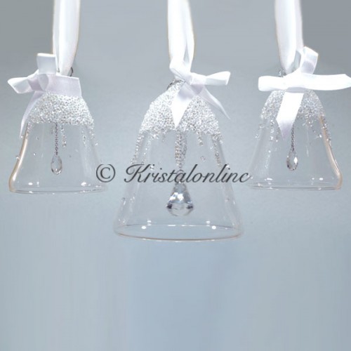 Swarovski Crystal | Silver Crystal | Christmas | Christmas Bell Ornament - Set - Annual Edition 2017 | 5268013