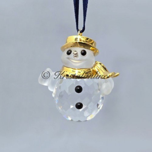 Swarovski Crystal | Christmas | Christmas Ornaments | Christmas Ornament - Snowman - Gold | 665032