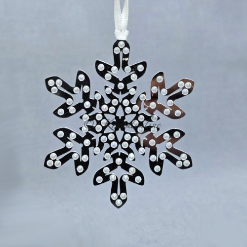 Swarovski Crystal | Christmas | Christmas Ornaments | Christmas Ornament - Set - Pixel Snowflakes Rhodium | 1135179