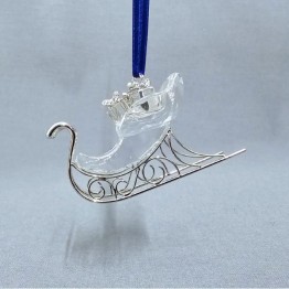 Christmas Ornament - Classic Sleigh Rhodium