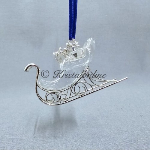 Swarovski Crystal | Christmas | Christmas Ornaments | Christmas Ornament - Classic Sleigh Rhodium | 718995