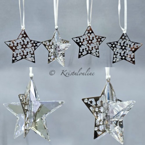 Swarovski Crystal | Christmas | Christmas Ornaments | Christmas Ornament - Set - Stars Crystal Silver Moonlight | 1143397