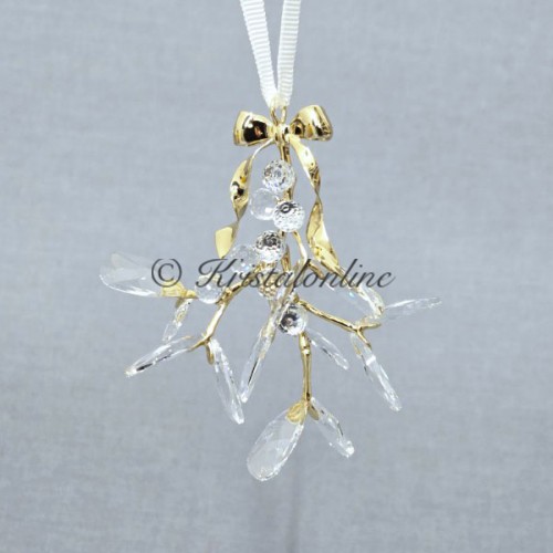 Swarovski Mistletoe Ornament – ​​Crystals and Champagne Gold 2025