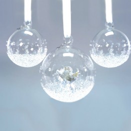 Christmas Ball Ornament Set 2015 - one large and two small