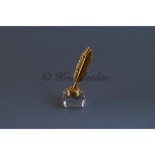 Inkwell with Quill, Gold